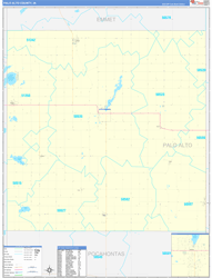 Palo Alto County, IA Wall Map Zip Code Basic Style 2024
